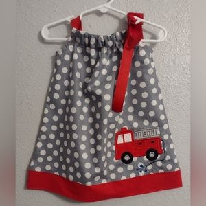 Firetruck pillowcase dress